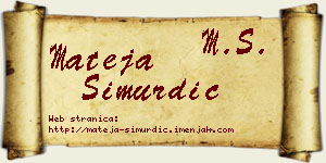 Mateja Simurdić vizit kartica